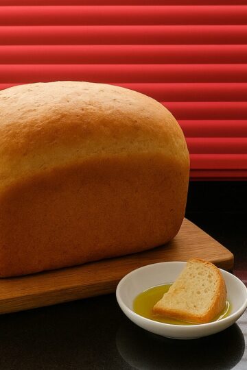 Pan casero con aceite de oliva español hecho en panificadora Silvercrest